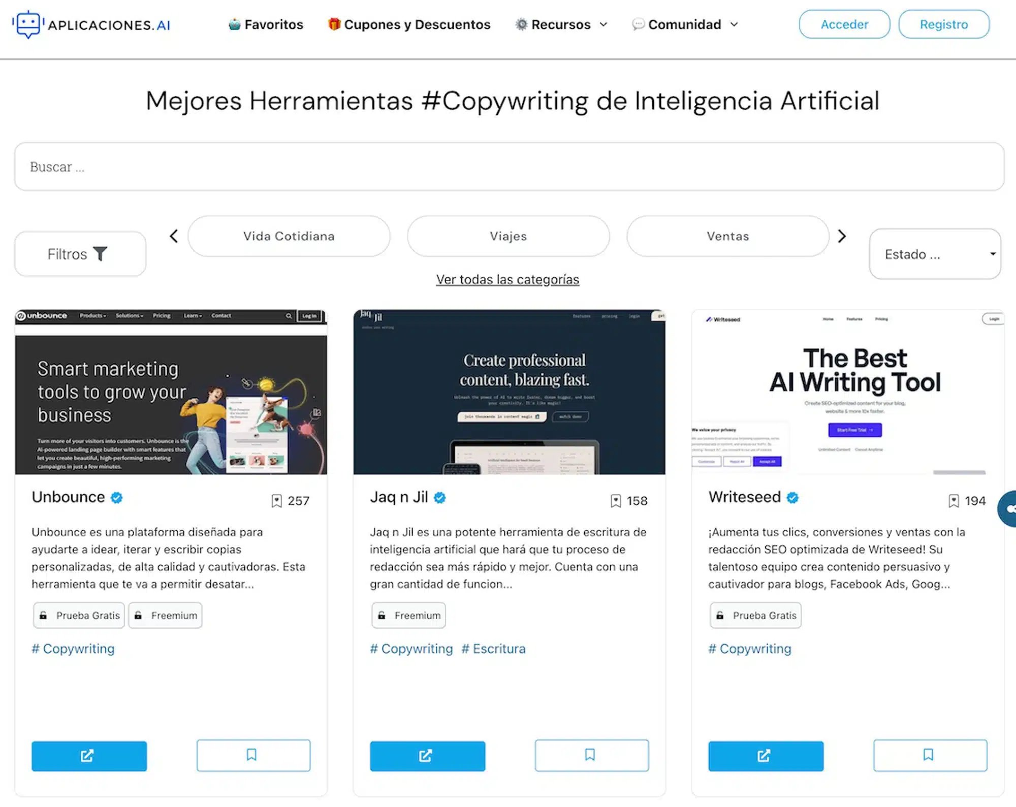 AI tool listings by category